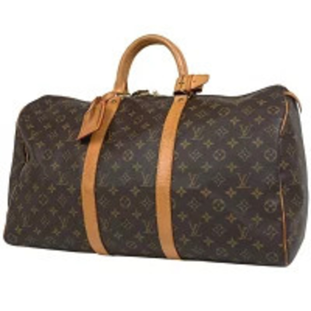 Louis Vuitton Keepall Handbag Travel Business Boston Bag Monogram Brown